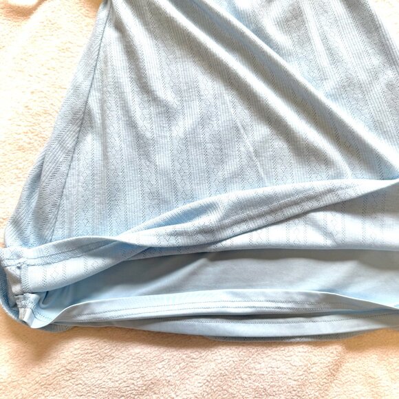 White Fox Light Blue Pointelle Mini Dress - Picture 6 of 7